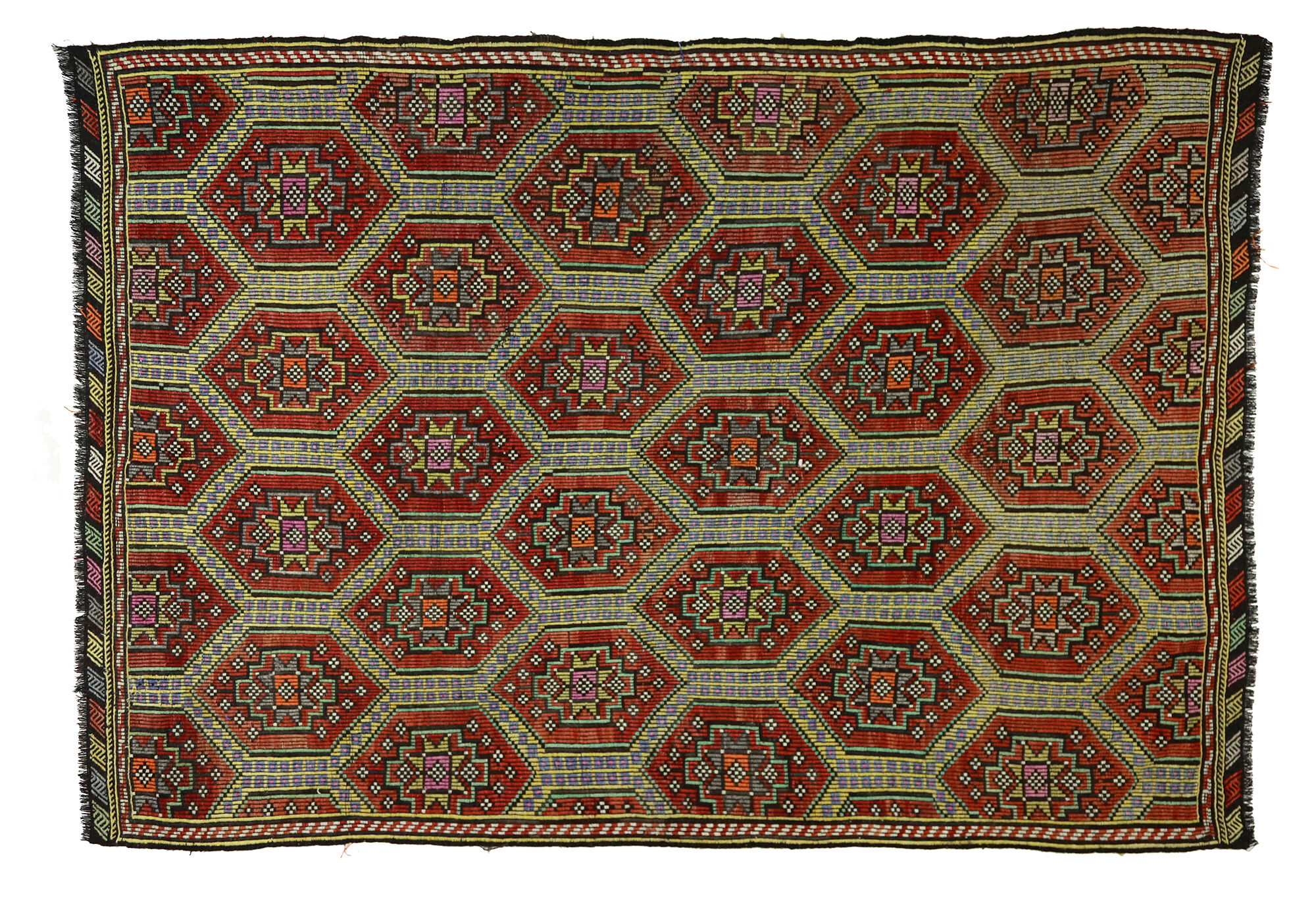 Anatolian handmade kilim rug 282 cm x 206 cm