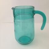 Cruche en verre transparent de couleur verte émeraude
