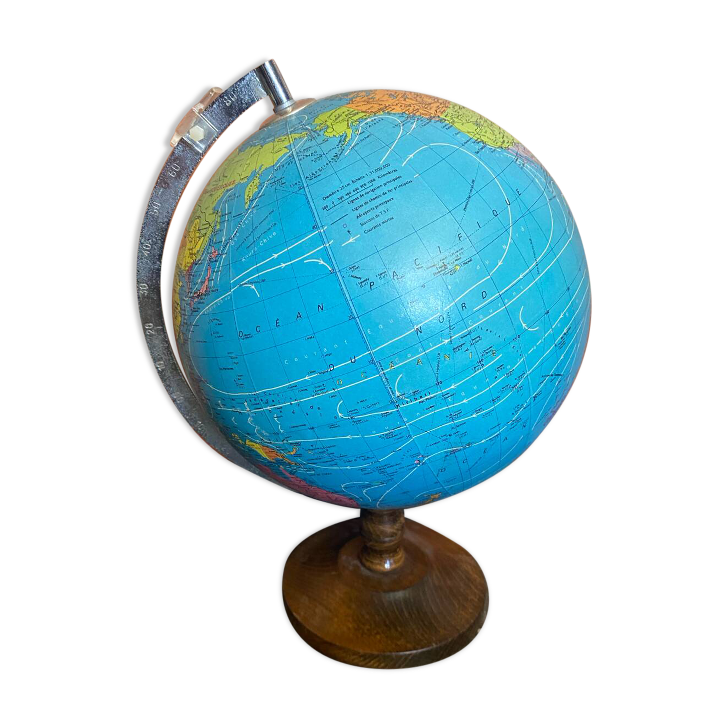 World Map Earth Globe Old TARIDE 1985 Model 90RL025 Vintage