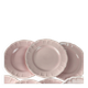 Title: 8 vintage Salins flat plates in powder pink – Ø 25.7 cm