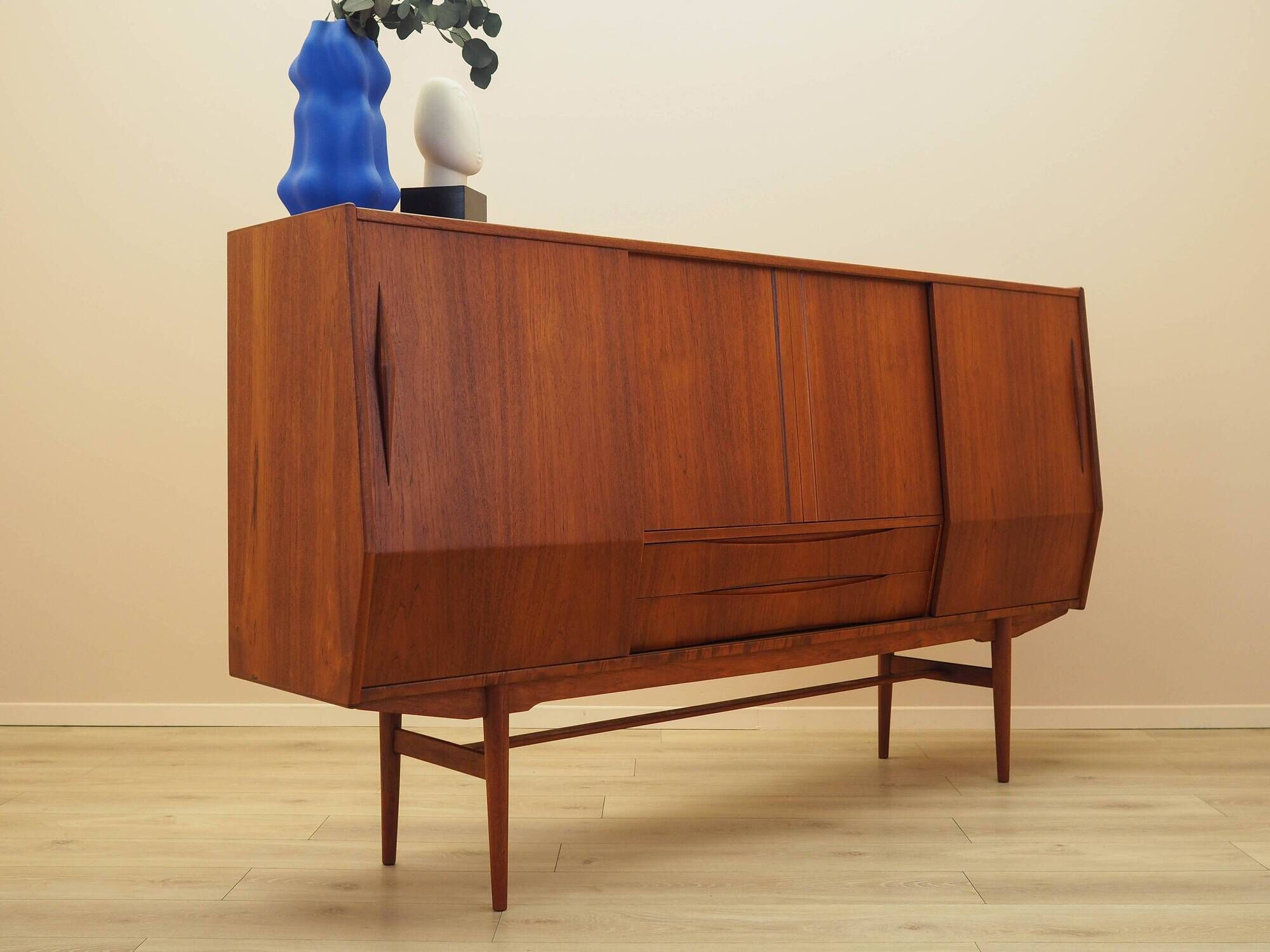 Teak highboard, Danish design, 1960s, made in Denmark
