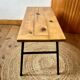 Table basse avec plateau en pin, piètement en métal tubulaire, années 1950