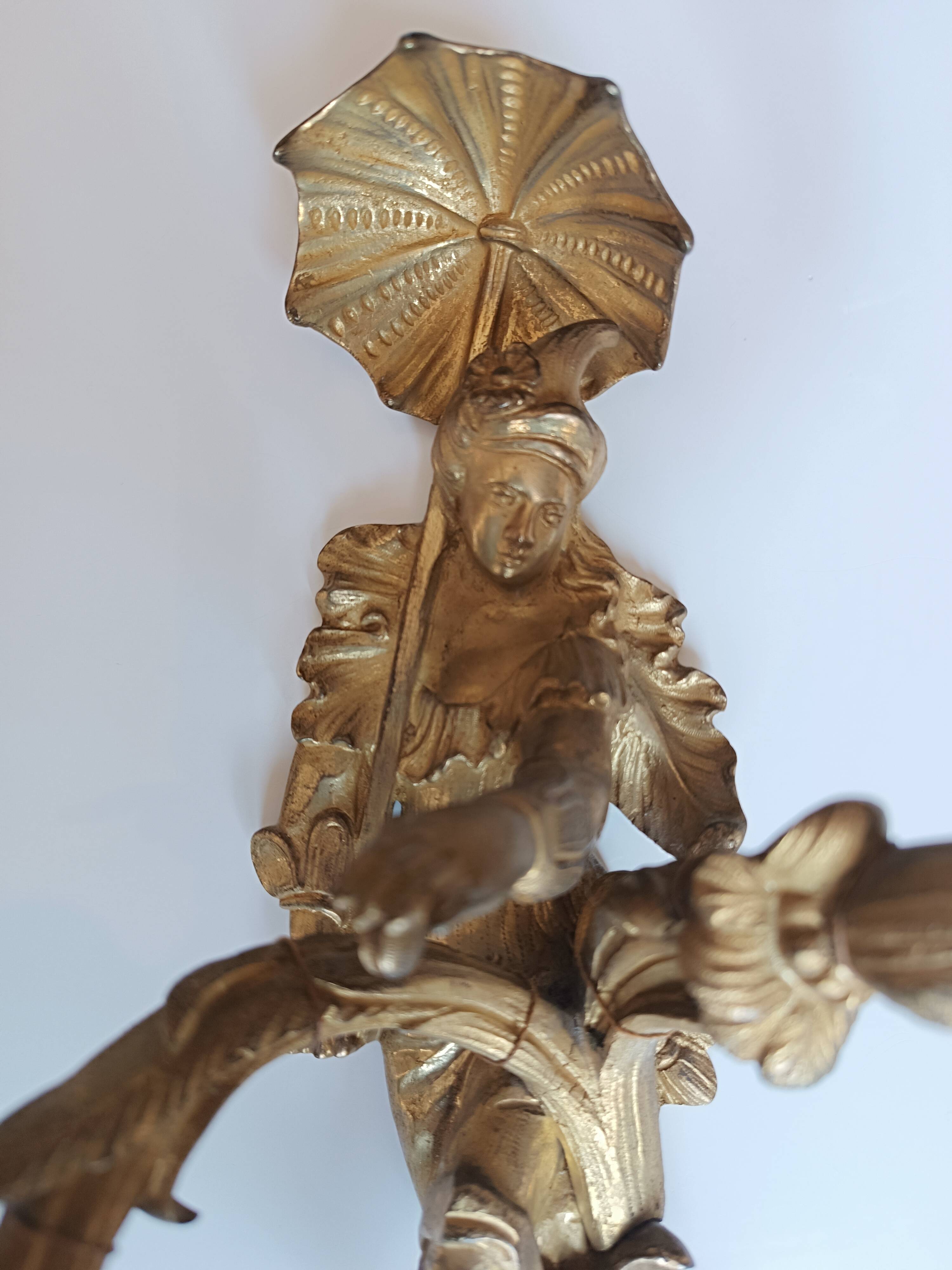 Pair of Regency style gilt bronze wall lights