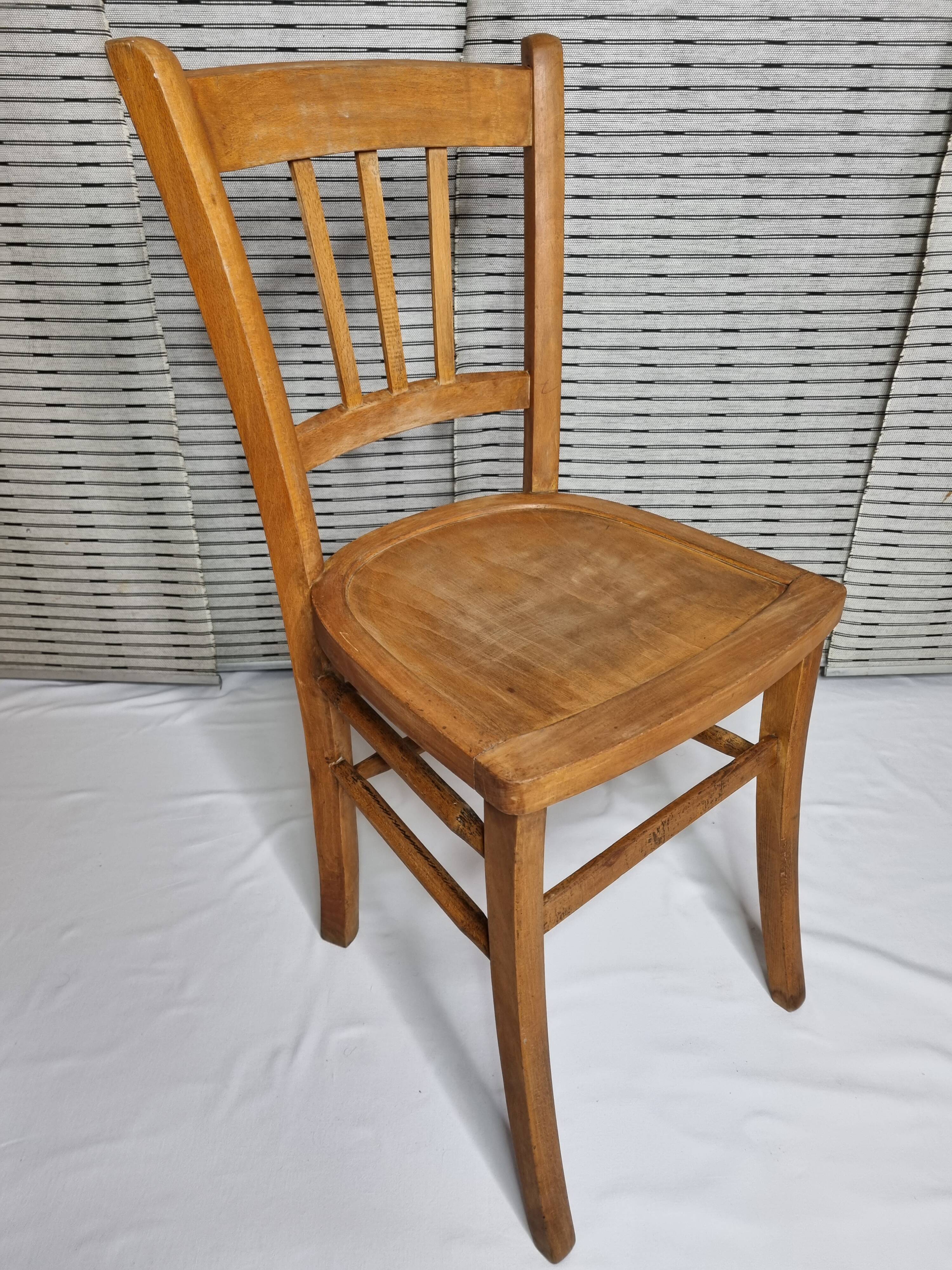Ensemble de trois chaises bistrot vintage "Luterma", années 40/50