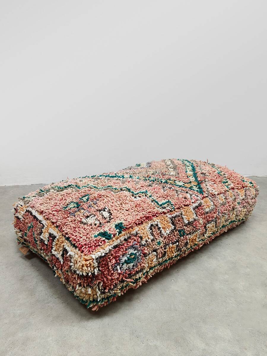 Vintage kilim Moroccan wool Berber ottoman 1970