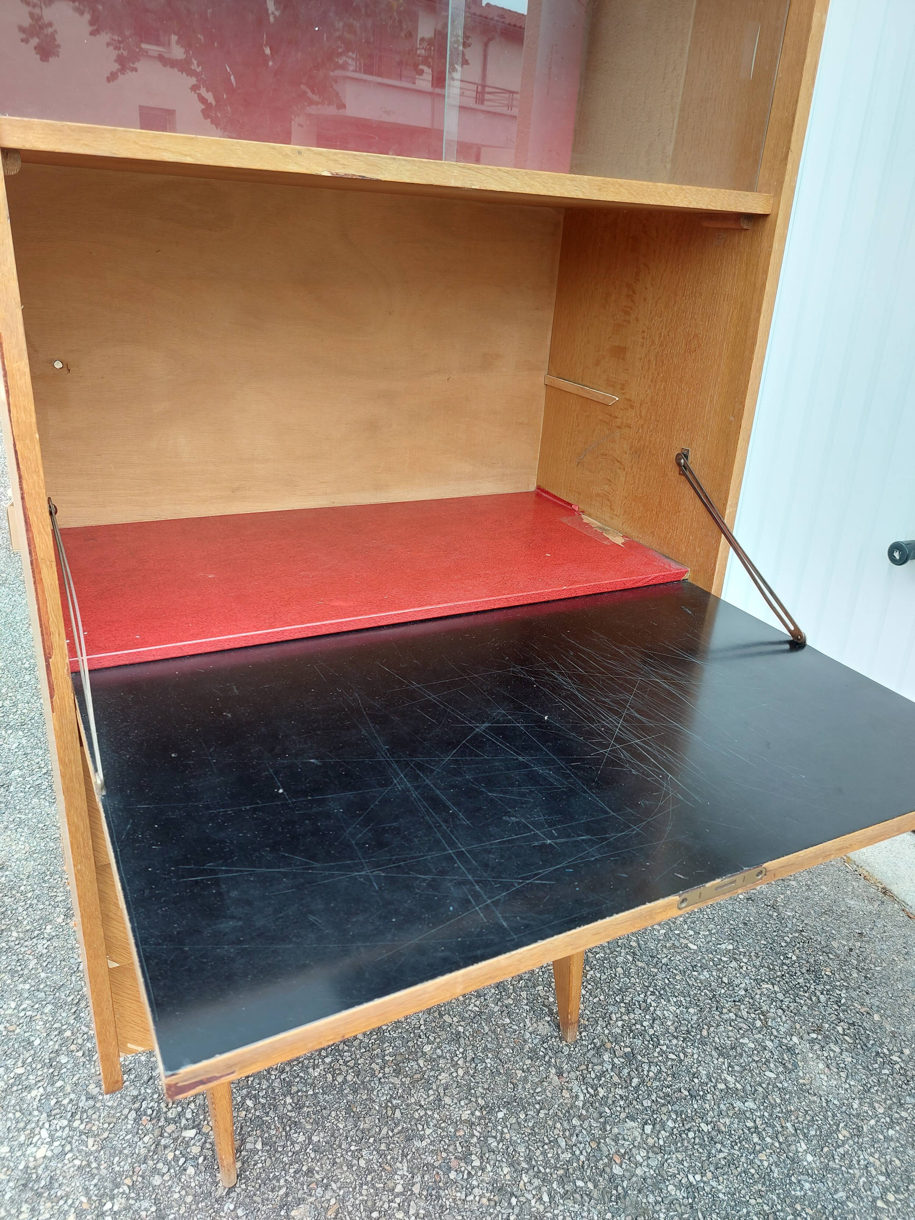 Secretary chest of drawers vintage light wood year 50 60