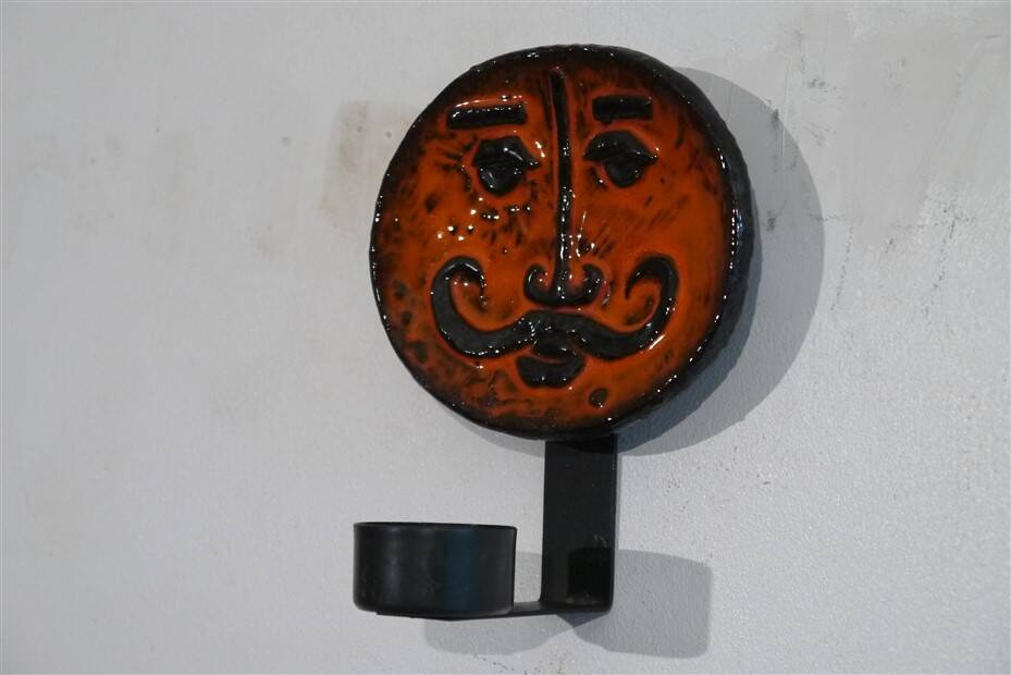 Pair of ceramic wall candlesticks by Lars Bergsten 1970