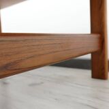 Elegant bench in vintage solid teak wood. after professional renovation.