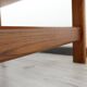 Elegant bench in vintage solid teak wood. after professional renovation.