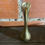 Vintage Gold Metal MCM Bud Soliflore Vase