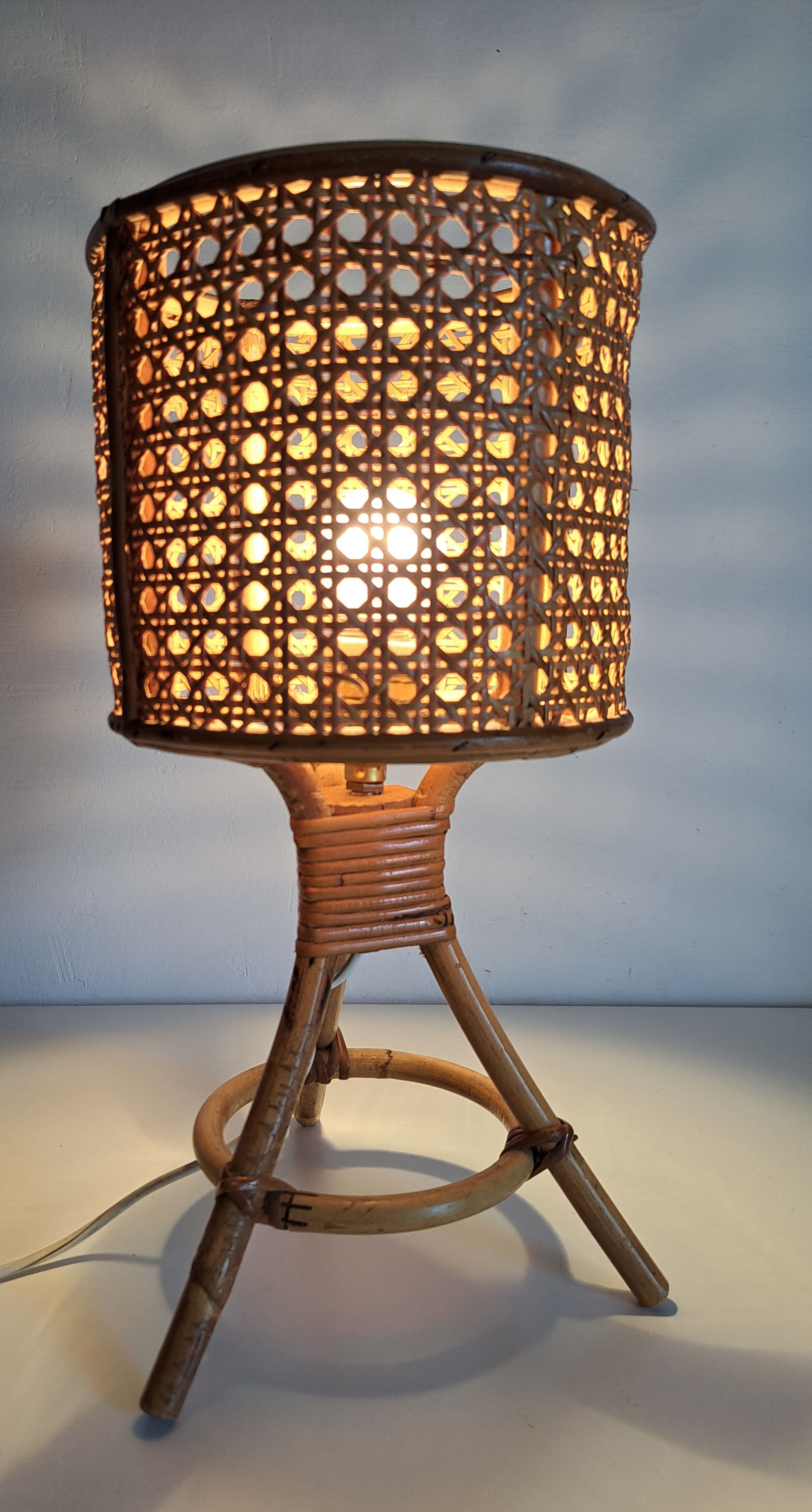 Bamboo bedside lamp and canning