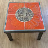 Coffee table end of sofa Roger Capron and Jean Derval ceramic 70s sun model