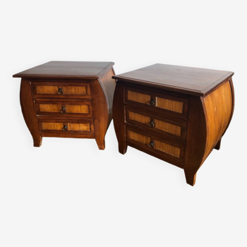 Pair of ethnic style bedside tables