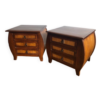 Pair of ethnic style bedside tables