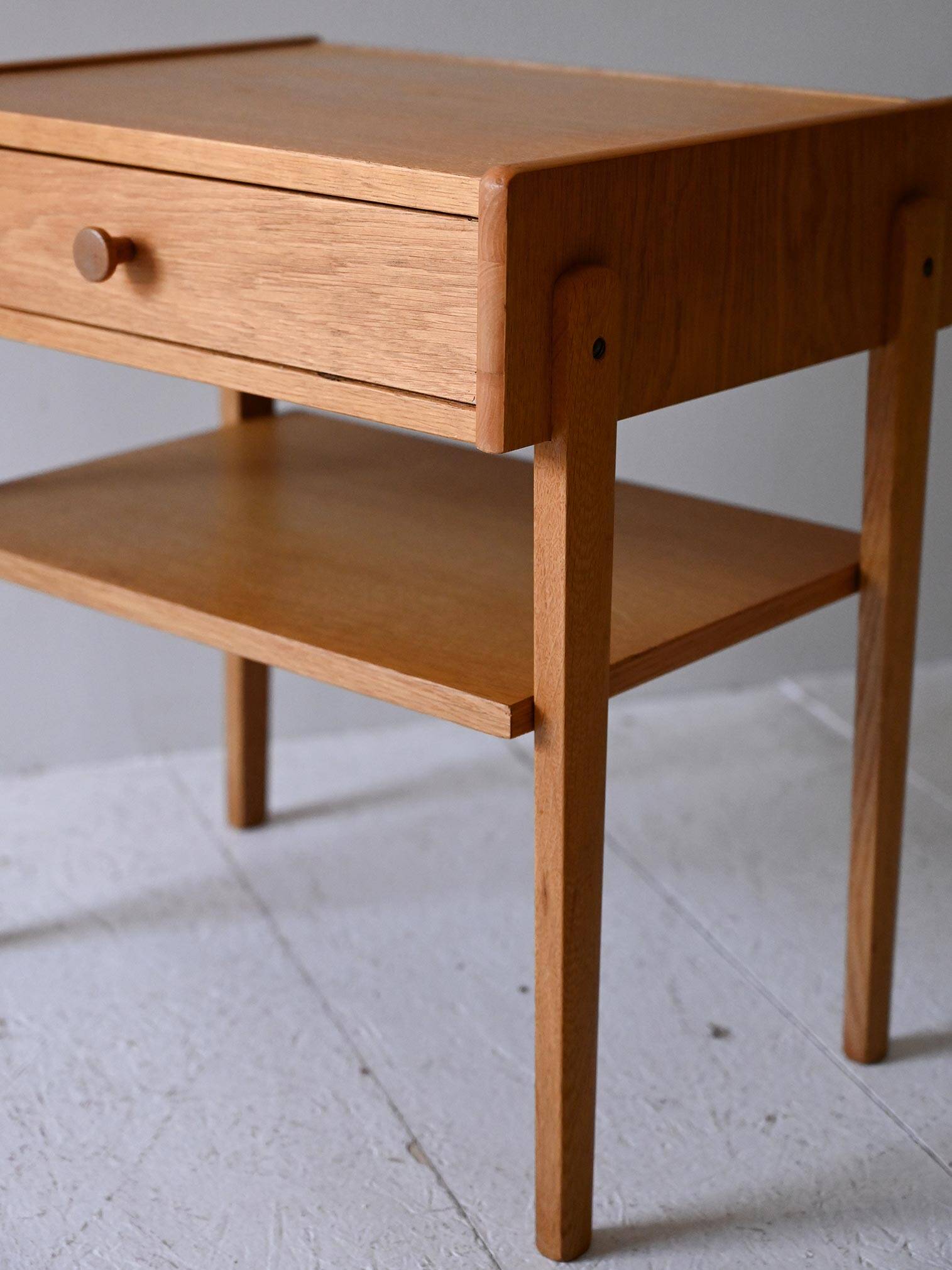 Vintage Scandinavian Oak Bedside Table, 1950s/60s