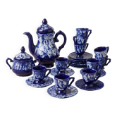 Service à café Céramique de Vallauris, Glaçure Moussante Cobalt