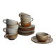 Set of 8 sandstone cups with saucers Sandstone of the Marais