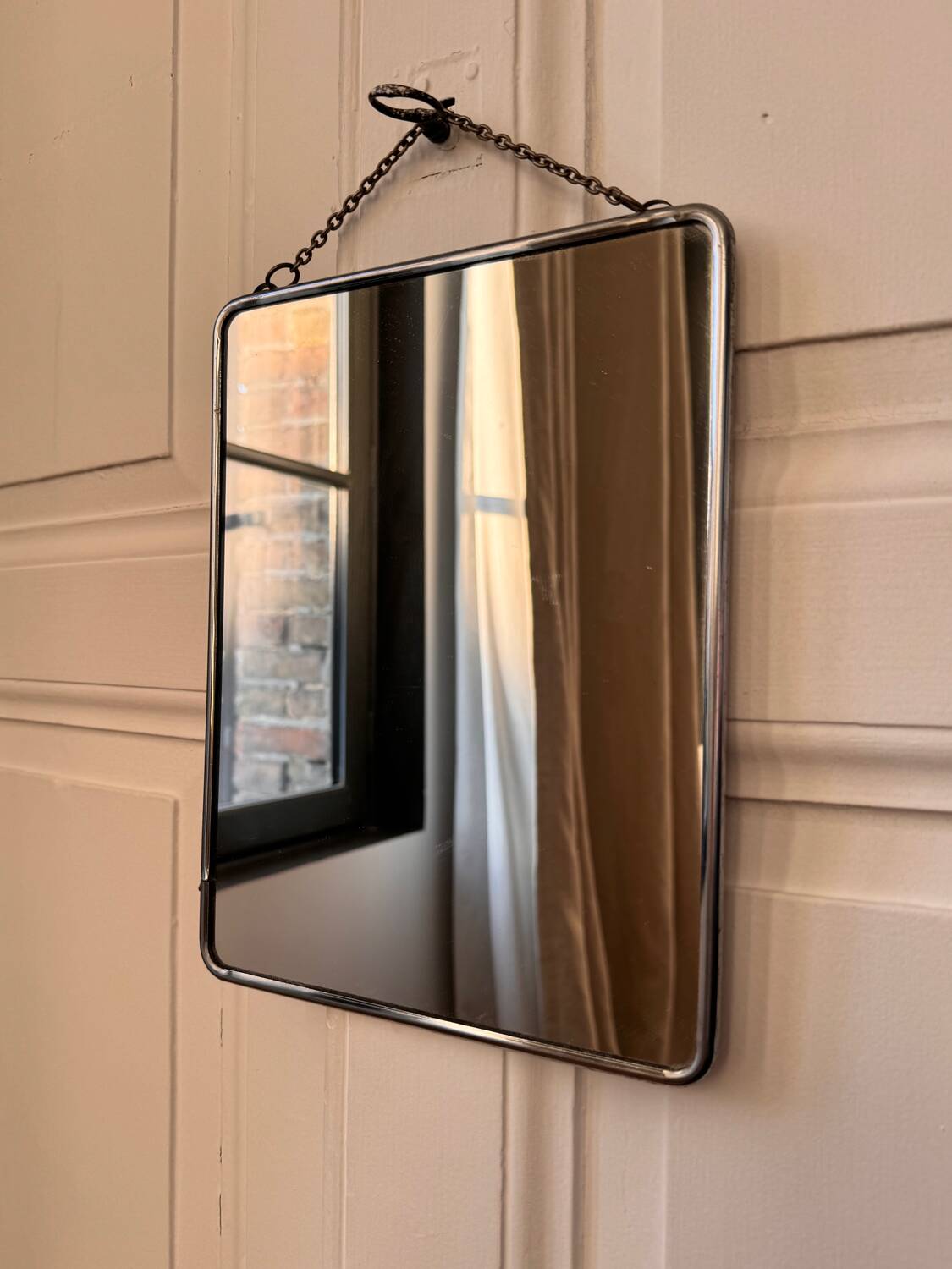 Antique rectangular barber mirror