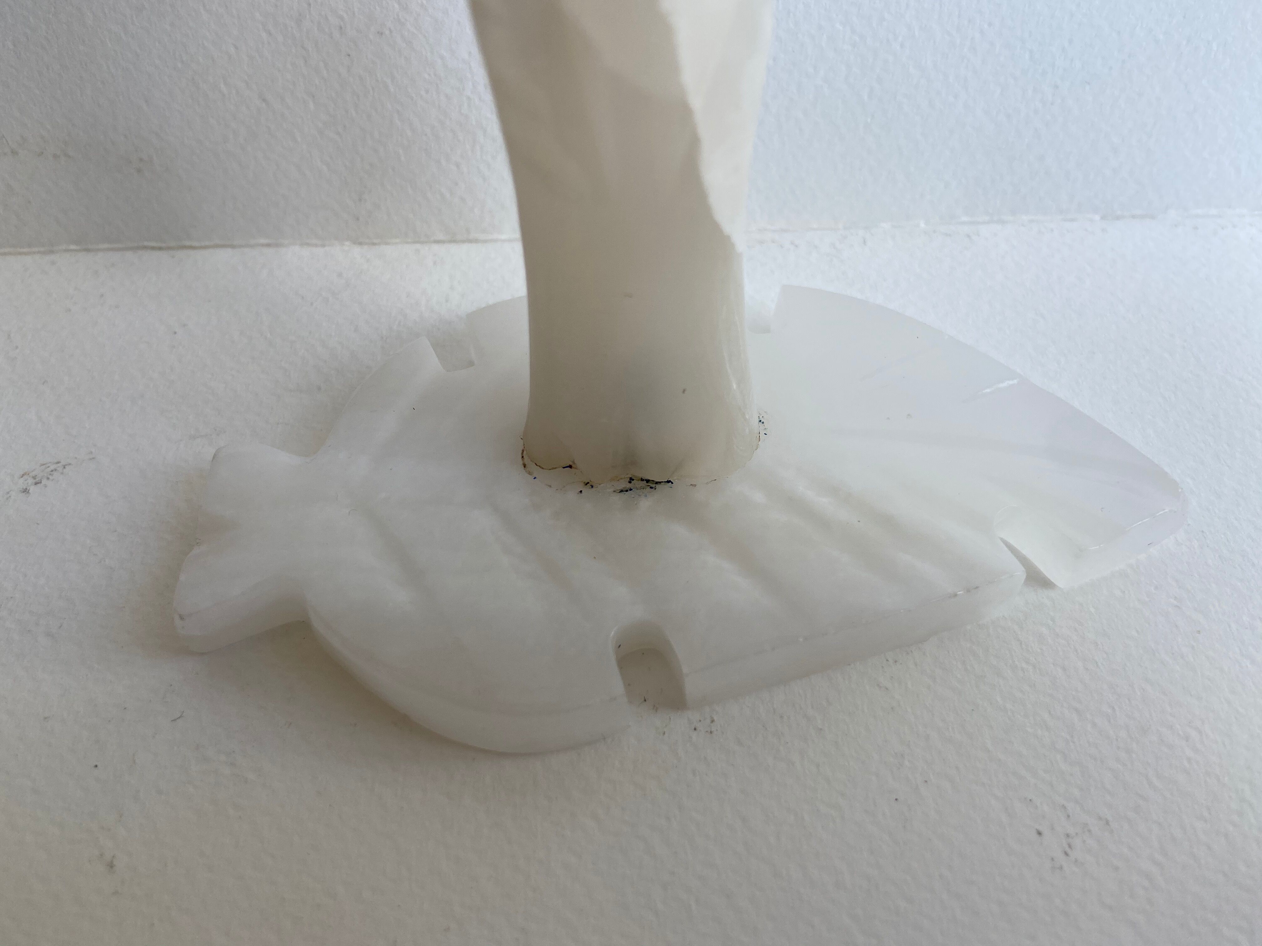 Bougeoir fleur en onyx blanc
