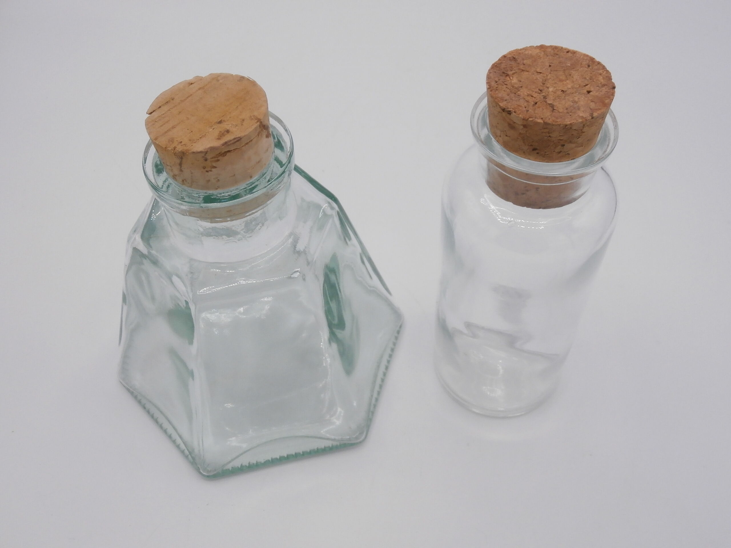 Pair of glass jars