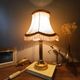 lampe rétro chic laiton doré, abat jour pagode imitation peau