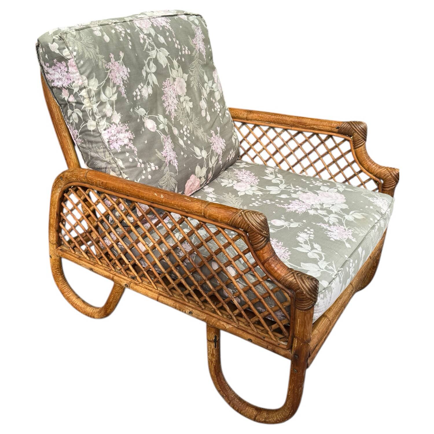 Rattan sofa and armchair from the 70s Italy