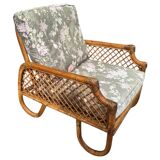 Canapé et fauteuil en rotin des années 70 Italie