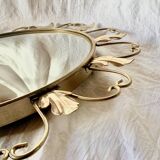 Vintage "witch" mirror - round convex mirror in gold metal
