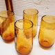 Set 4 amber orangeade glasses