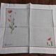 Embroidered placemats in vintage linen field flowers series of seven