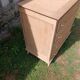Commode 4 tiroirs pieds compas chêne bois brut