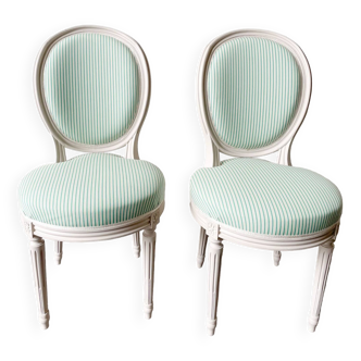 Pair of Louis 16 medallion chairs