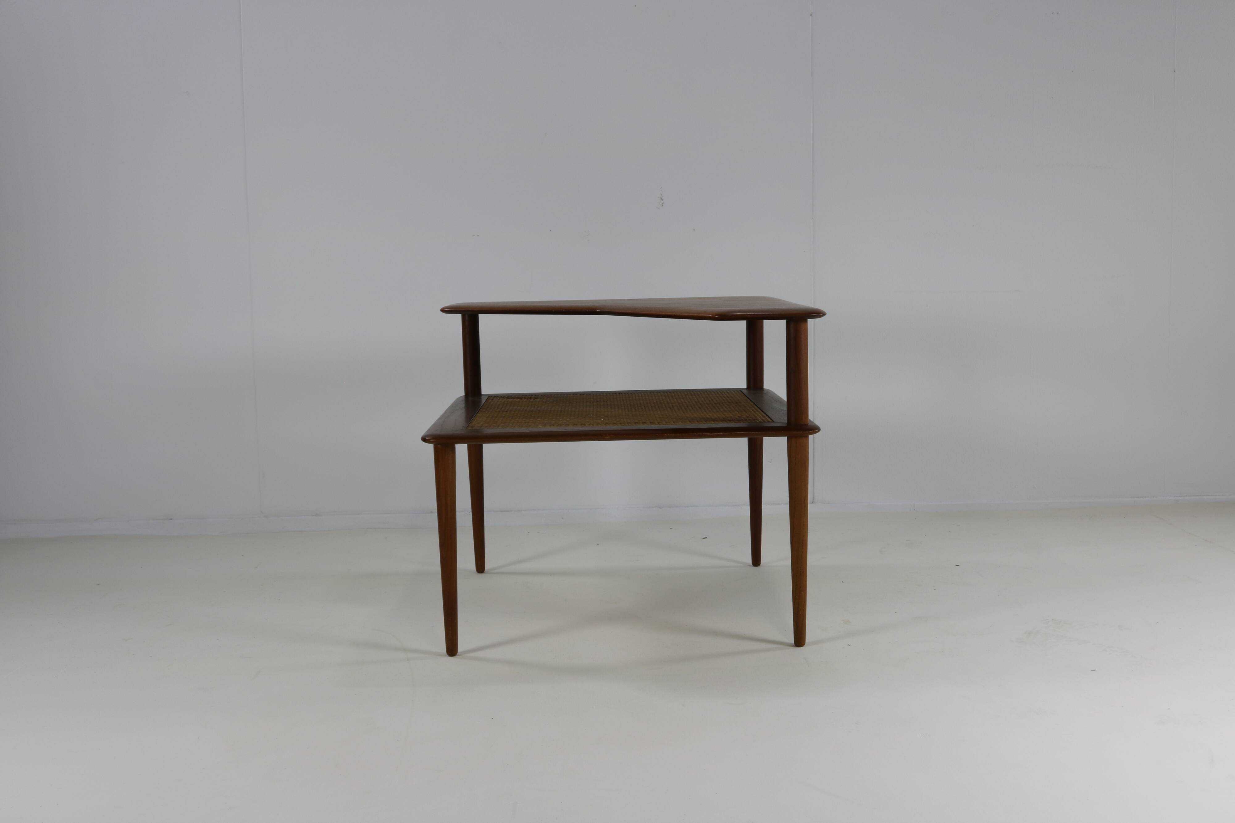Danish design teakwood minerva corner table by Peter Hvidt & Orla Molgaard-Nielsen