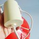 Metal hanging lamp red Mid Century Scandinavian design, pendant light