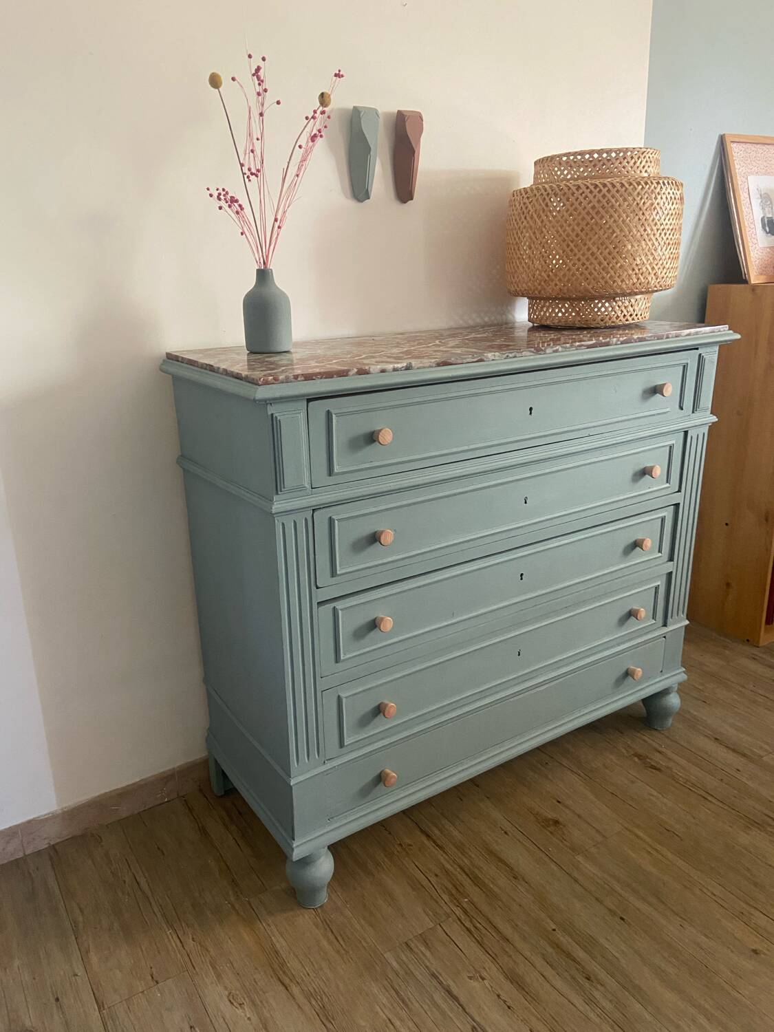 Commode bois et marbre