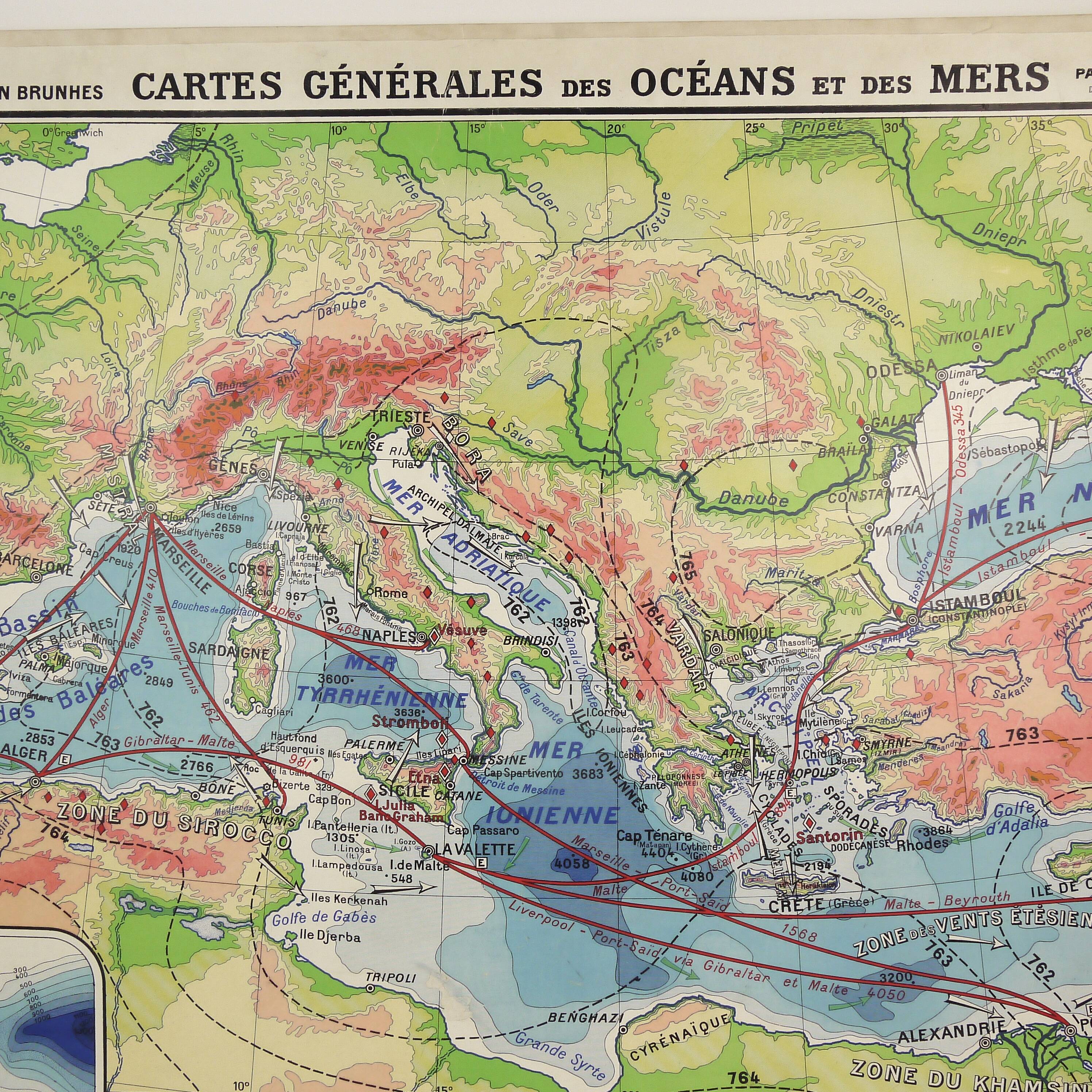 Carte de géographie Camille Vallaux - Cartes générales des océans et des mers