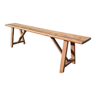 Solid wood truss bench