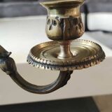 Pair of 3-arm curved chandeliers. Baroque/Rocaille style.