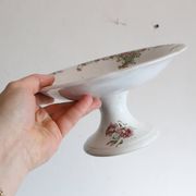Antique dish, polychrome ironstone compote dish, “Guirlandes” model from the