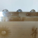 Coat rack in nickel-plated brass, 3 hooks art deco years 40 50
