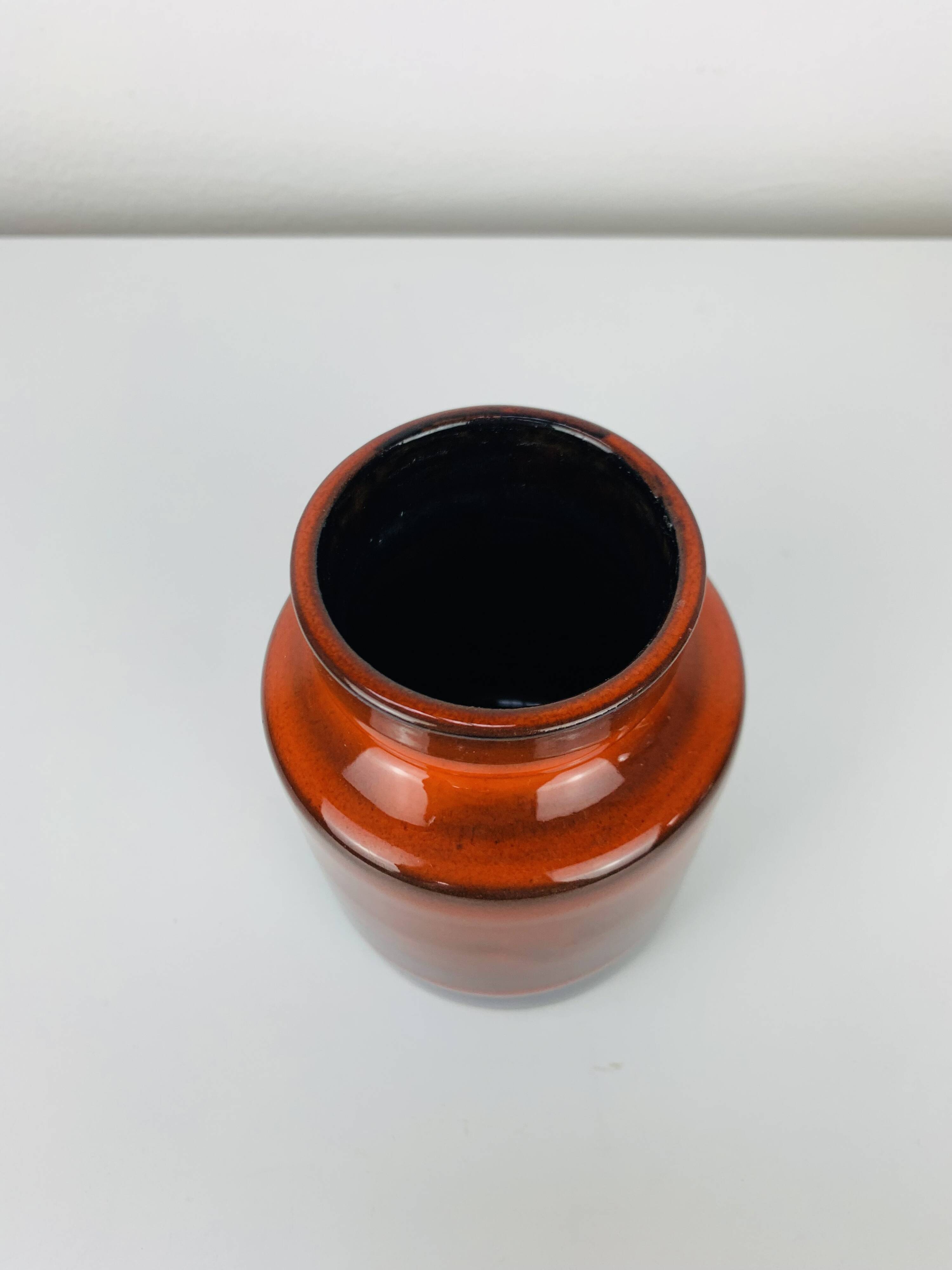 Orange ceramic vase by Frick Keramik, Switzerland, 1960s