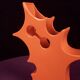 Abstract Orange Ceramic Sculptural Vase, Postmodern / Space Age, Italy, 1980