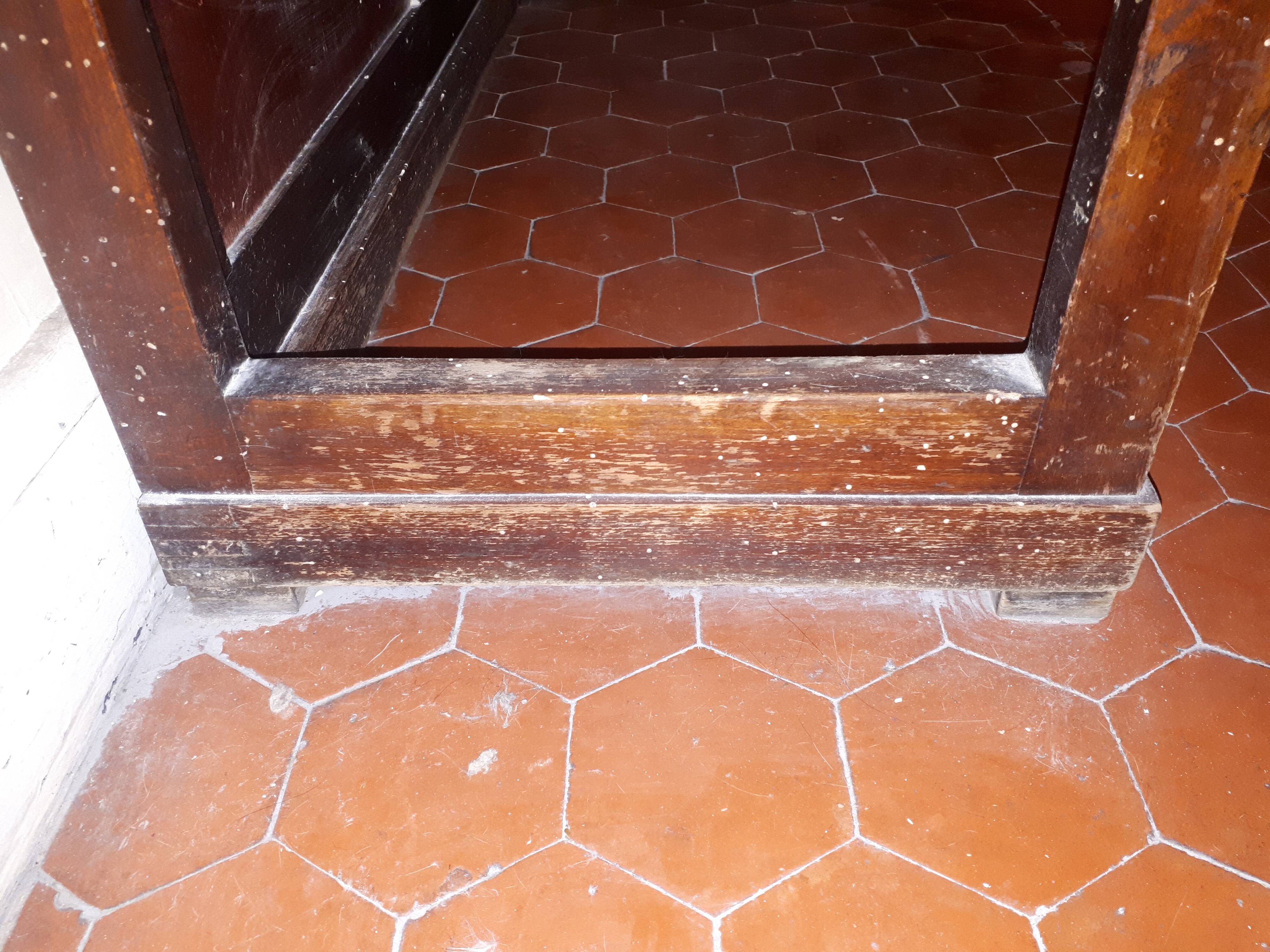 Wooden dressing table Courbet marquetry chevrons art deco Austrian