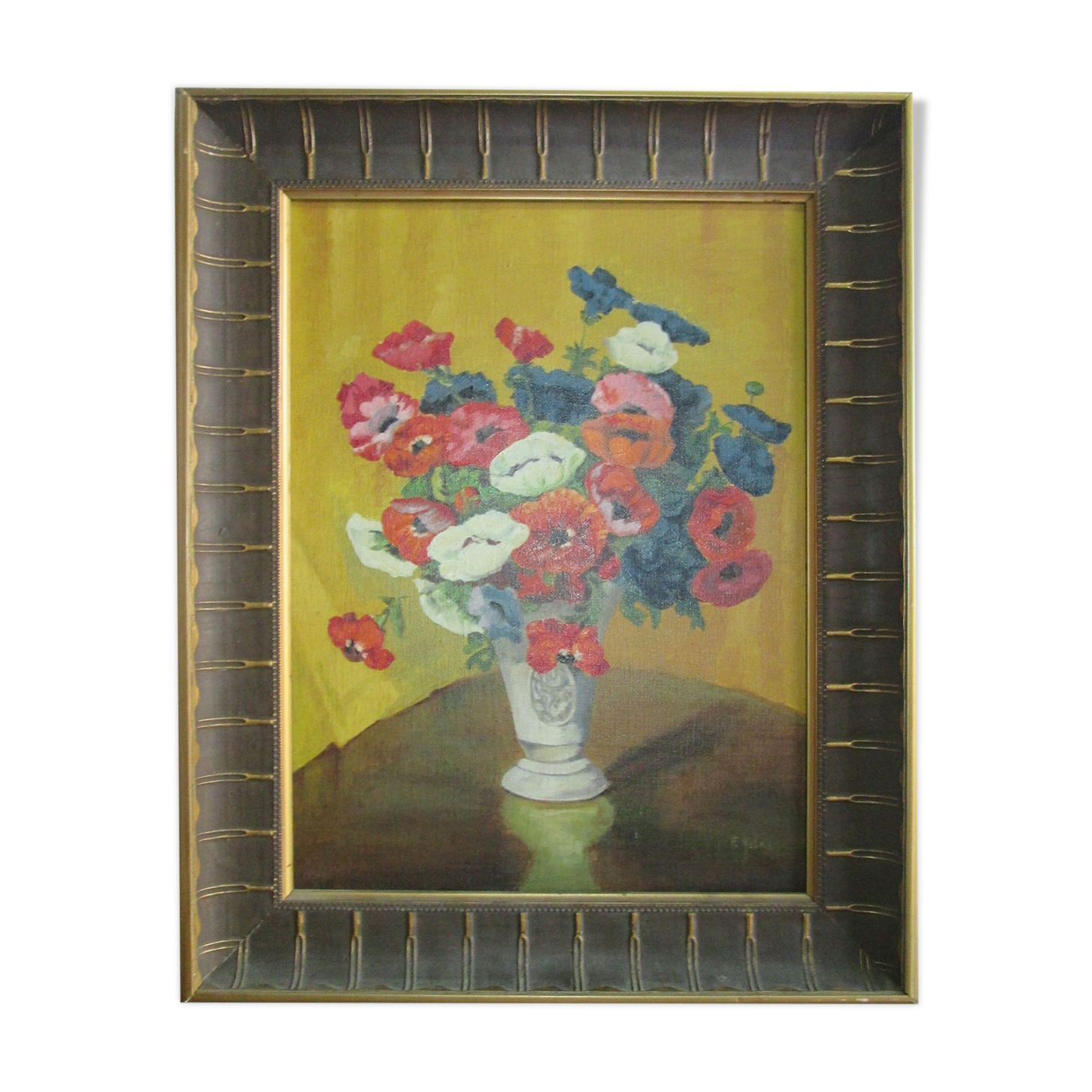 Peinture vintage fleurs dans le vase