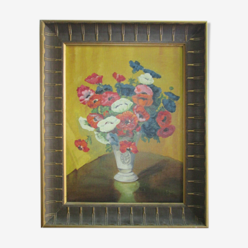 Peinture vintage fleurs dans le vase