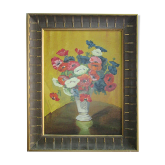 Peinture vintage fleurs dans le vase