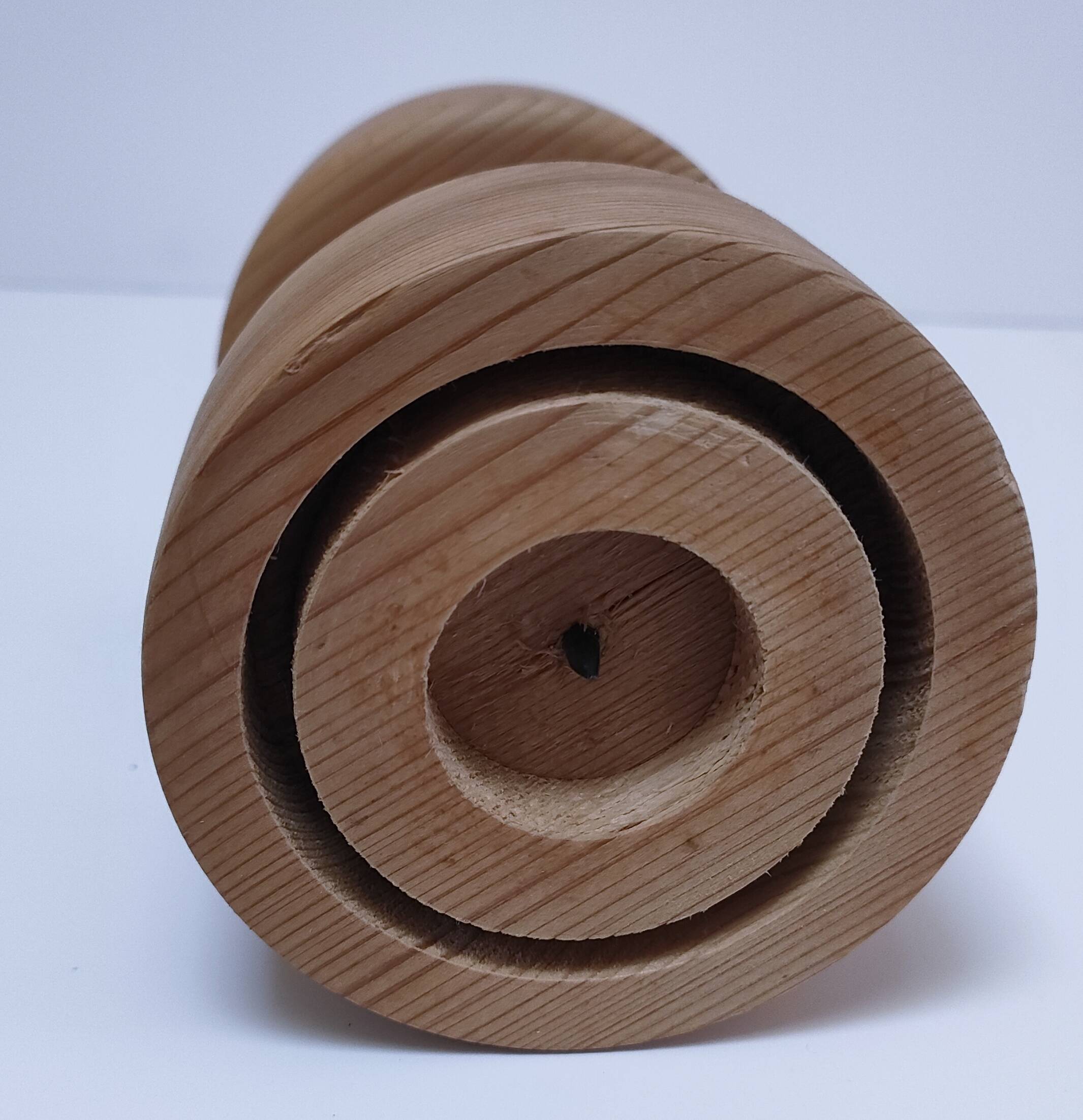 Three Scandinavian wooden candle holders, vintage design