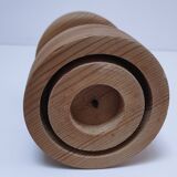 Three Scandinavian wooden candle holders, vintage design