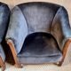 Pair of club armchairs called Monaco, studded velvet, art deco