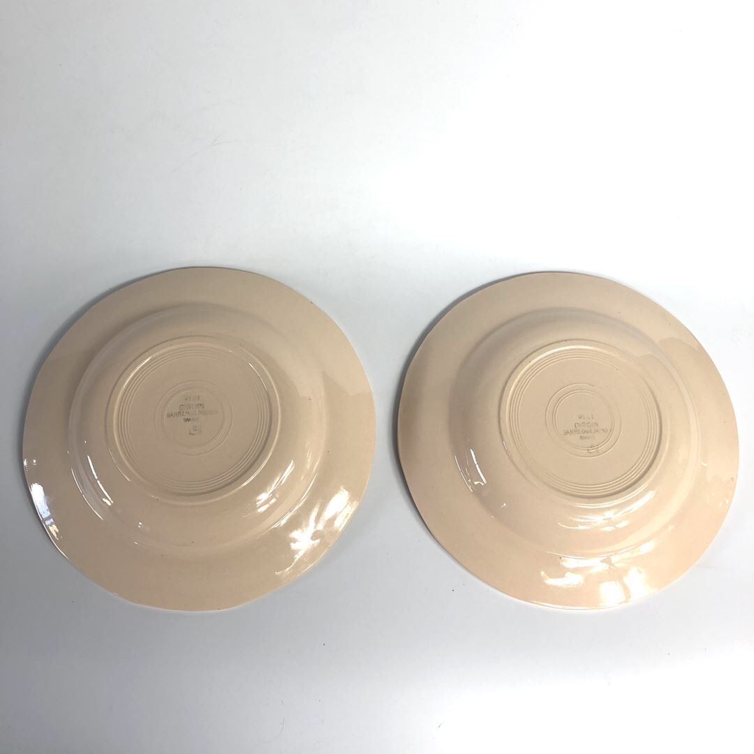 2 old hollow plates Digoin Sarreguemines